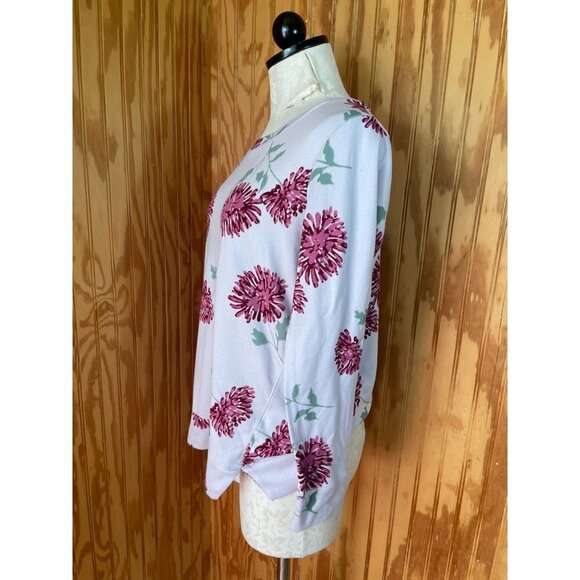Kate Spade Sweater Pullover Warmer Stretch Long Sleeve Knit Floral Pink Sz M - Picture 3 of 8